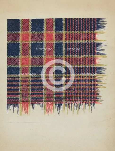 Handwoven Coverlet, c. 1936. Creator: Dorothy Lacey.