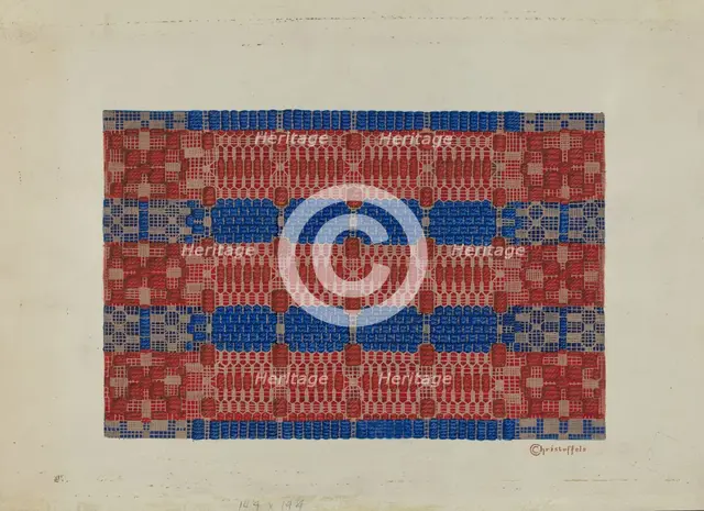 Handwoven Coverlet, c. 1937. Creator: Cornelius Christoffels.