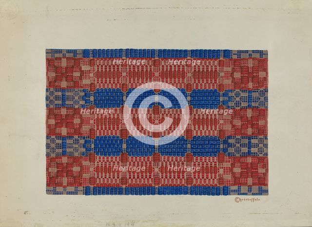 Handwoven Coverlet, c. 1937. Creator: Cornelius Christoffels.