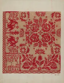 Handwoven Coverlet, c. 1937. Creator: Cornelius Christoffels