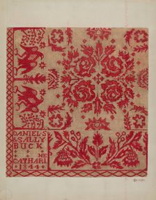 Handwoven Coverlet, c. 1937. Creator: Cornelius Christoffels