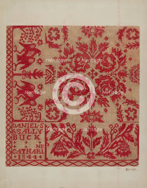 Handwoven Coverlet, c. 1937. Creator: Cornelius Christoffels.