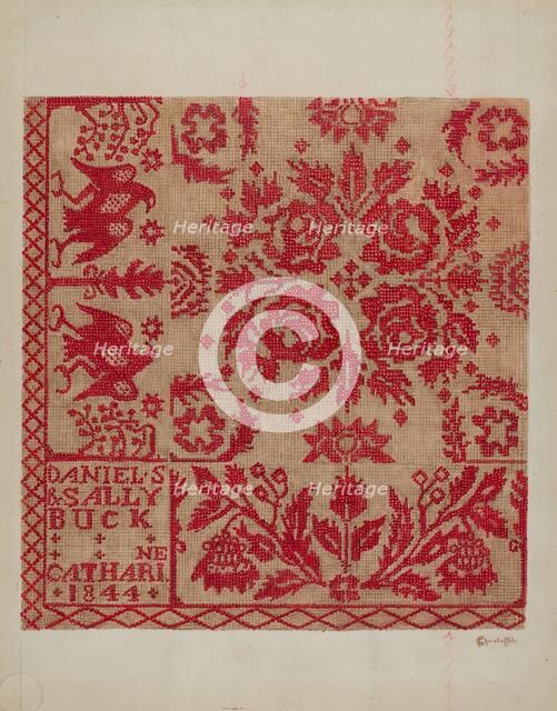 Handwoven Coverlet, c. 1937. Creator: Cornelius Christoffels.