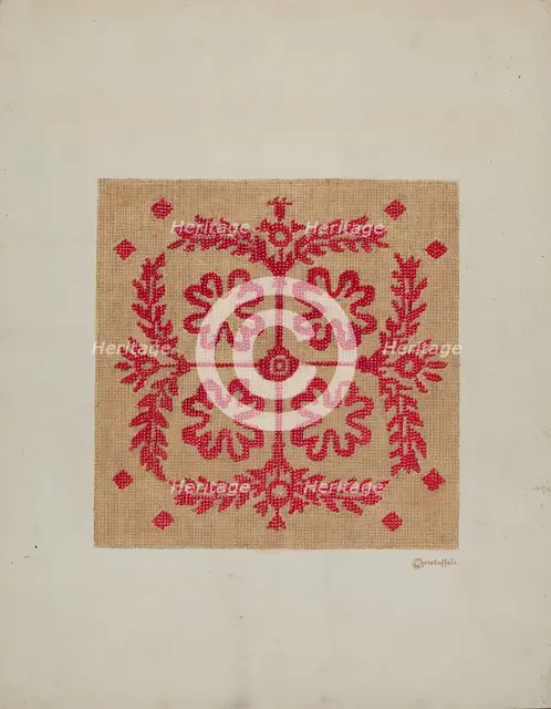 Handwoven Coverlet, c. 1937. Creator: Cornelius Christoffels.