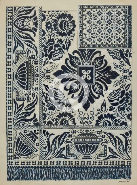 Handwoven Coverlet, c. 1937. Creator: William McAuley.