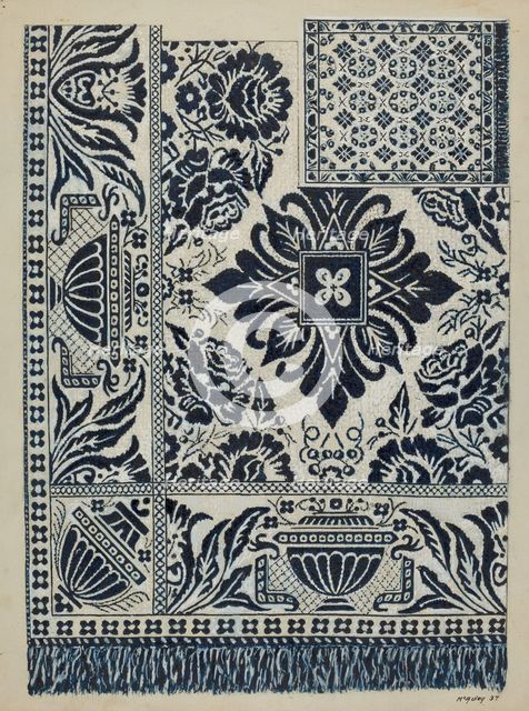 Handwoven Coverlet, c. 1937. Creator: William McAuley.