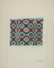 Handwoven Coverlet, c. 1937. Creator: William O. Fletcher
