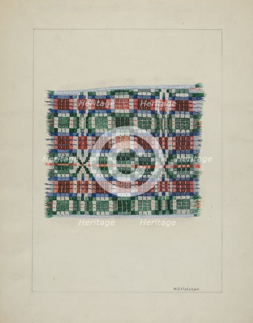 Handwoven Coverlet, c. 1937. Creator: William O. Fletcher.