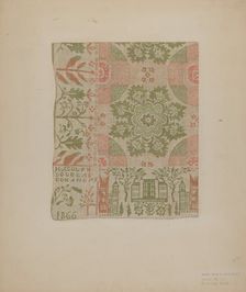 Handwoven Coverlet, c. 1939. Creator: M. Louise Kent