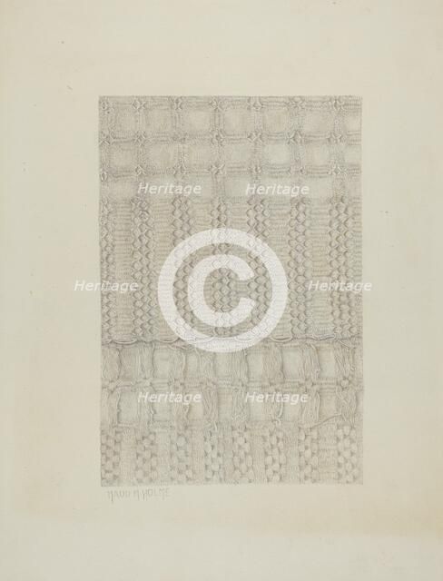 Handwoven Coverlet, c. 1939. Creator: Maud M Holme.