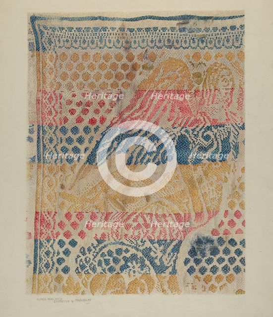 Handwoven Table Cover, c. 1940. Creator: Alfred Walbeck.