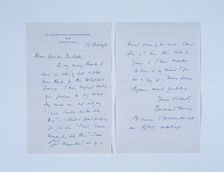 Handwritten letter by Bernard Darwin (1876-1961), London, 1955. Creator: Bernard Darwin