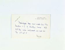 Handwritten note by Henry Cotton (1907-87), British golfer, c1940s. Creator: Unknown
