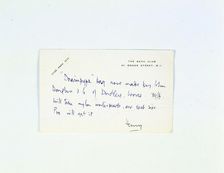 Handwritten note by Henry Cotton (1907-87), British golfer, c1940s
