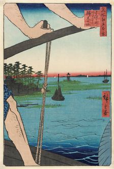 Haneda Ferry and Benten Shrine, 1858. Creator: Ando Hiroshige