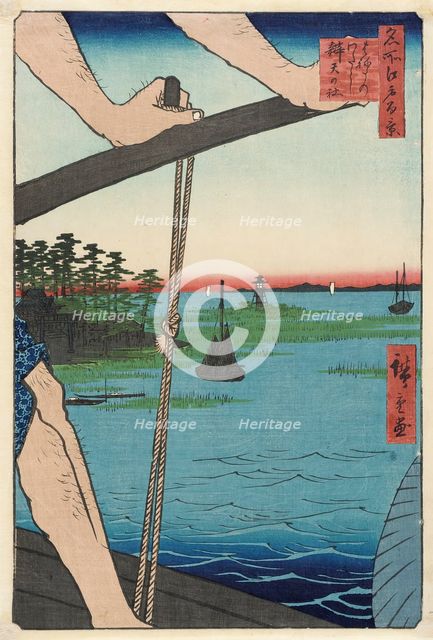 Haneda Ferry and Benten Shrine, 1858. Creator: Ando Hiroshige.
