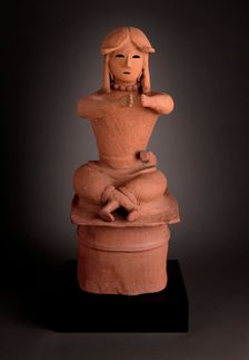 Haniwa: Tomb Sculpture of a Seated Warrior, between c.500 and c.600. Creator: Unknown