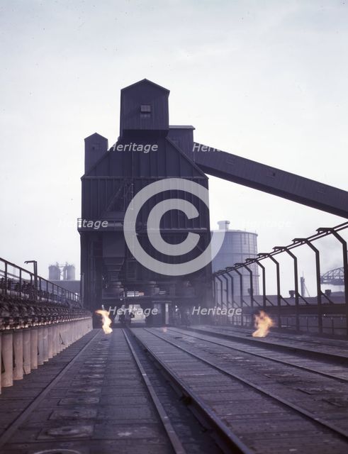 Hanna furnaces of the Great Lakes Steel Corporation, Detroit, Mich. , 1942. Creator: Arthur S Siegel.