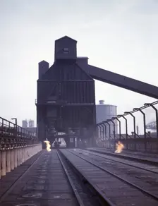 Hanna furnaces of the Great Lakes Steel Corporation, Detroit, Mich. , 1942. Creator: Arthur S Siegel