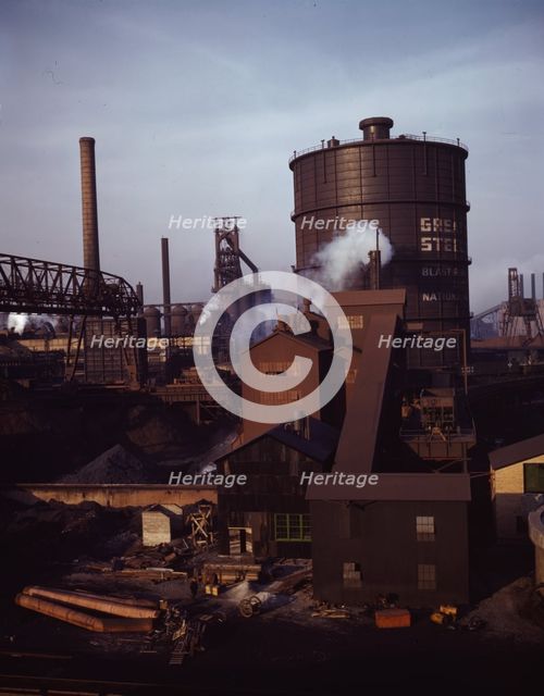 Hanna furnaces of the Great Lakes Steel Corporation, Detroit, Mich. , 1942. Creator: Arthur S Siegel.