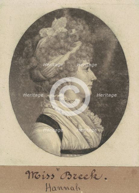 Hannah Breck, 1799. Creator: Charles Balthazar Julien Févret de Saint-Mémin.
