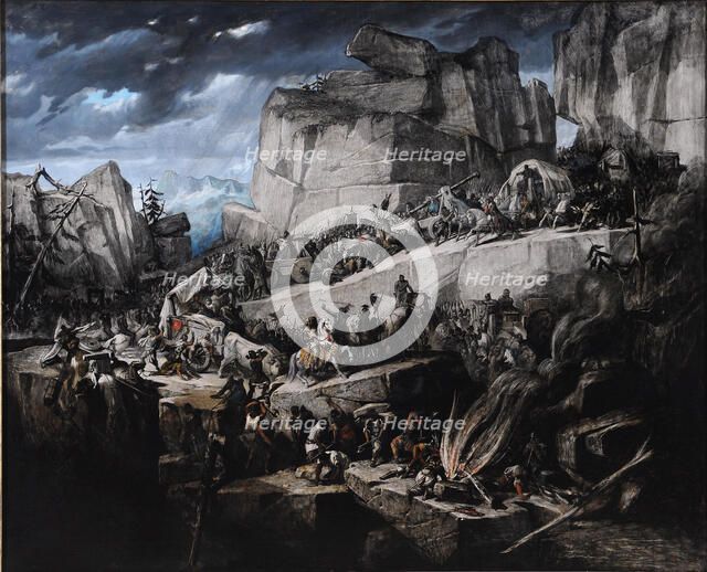 Hannibal Crosses the Alps. Artist: Masson, Bénédict (1819-1893)