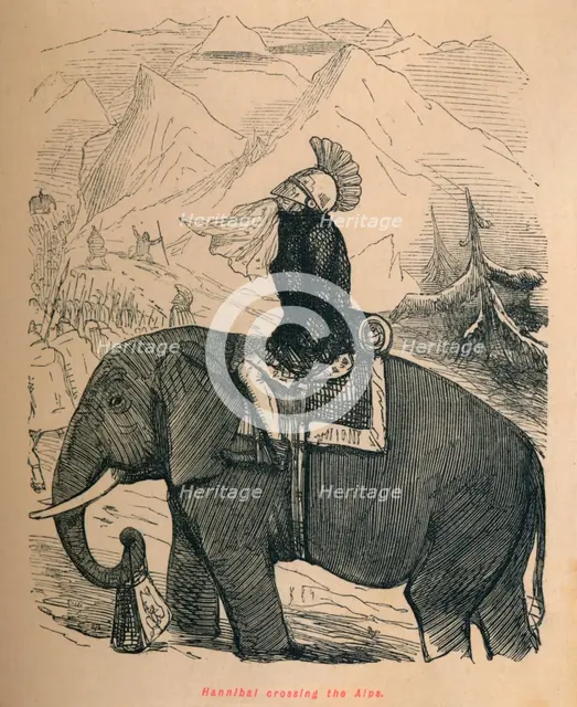 'Hannibal crossing the Alps', 1852. Artist: John Leech.