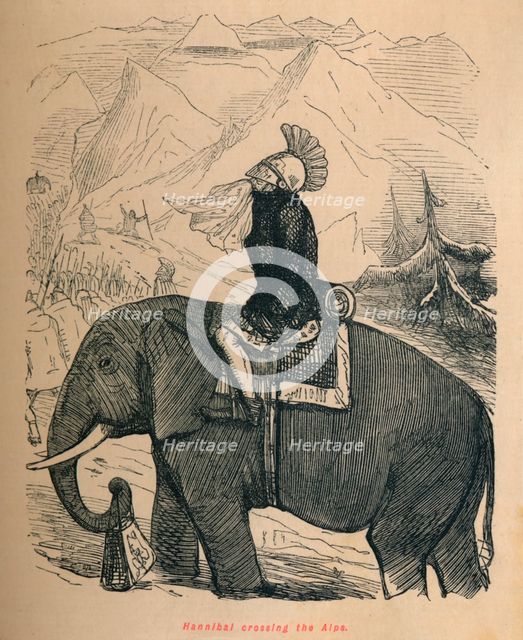 'Hannibal crossing the Alps', 1852. Artist: John Leech.