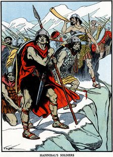 Hannibal crossing the Alps, 218 BC (early 20th century)