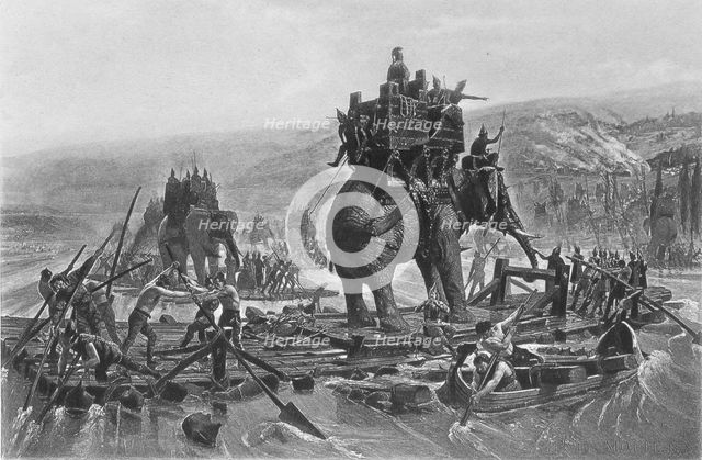 Hannibal crossing the Rhone, 1878.