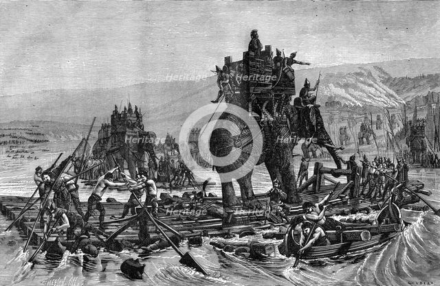 Hannibal crossing the Rhone, 218 BC (1882-1884). Artist: Gilbert