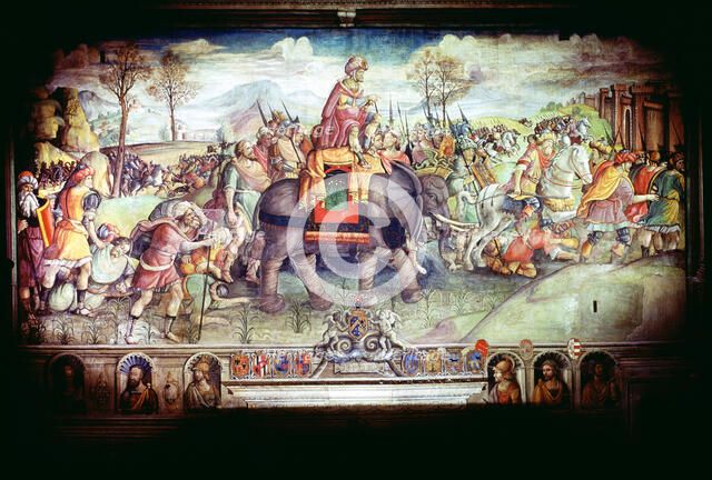 Hannibal and his army crossing the Alps, 218 BC. Artist: Unknown