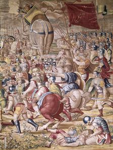 Hannibal, detail of a tapestry in the Battle of Zama (Oct. 202 b.C)