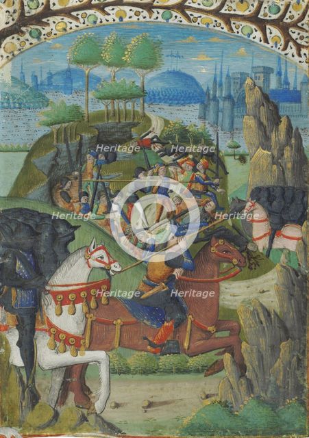 Hannibal defeated the Romans. From the Romuléon, c. 1480.