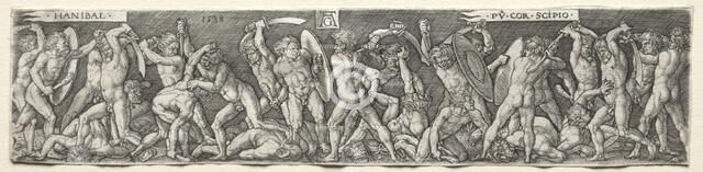 Hannibal Fighting Scipio, 1538. Creator: Heinrich Aldegrever (German, 1502-1555/61).