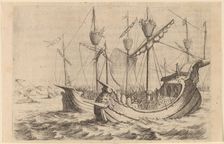 Hannibal's Navy Battling the Rhodians, 1634. Creator: Willem Basse
