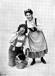 "Hänsel and Gretel,' at the Gaiety Theatre: Marie Elba as Hänsel and Jeanne Douste as Gretel, 1895. Creators: George Meisenbach, George Henry Hana, Hana Studios Ltd