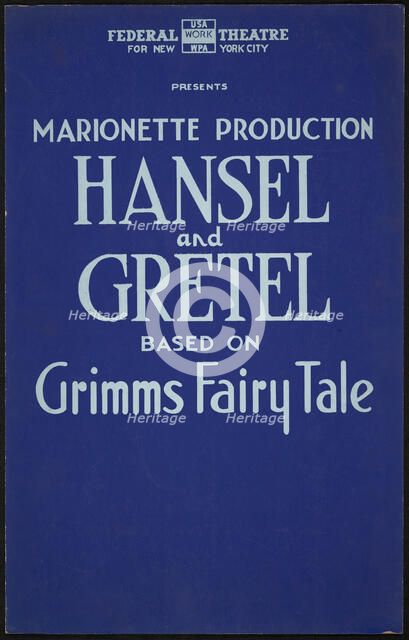 Hansel and Gretel, New York, [1930s]. Creator: Unknown.