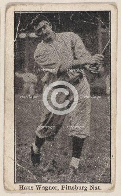 Hans Wagner, Pittsburg Nationals, from the Baseball Players set (W500), ca. 1915. Creator: Unknown.
