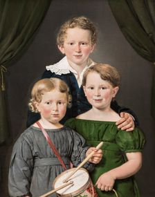 Hans and Bolette Puggaards three children, 1827. Creator: Christian Albrecht Jensen