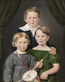 Hans and Bolette Puggaards three children, 1827. Creator: Christian Albrecht Jensen