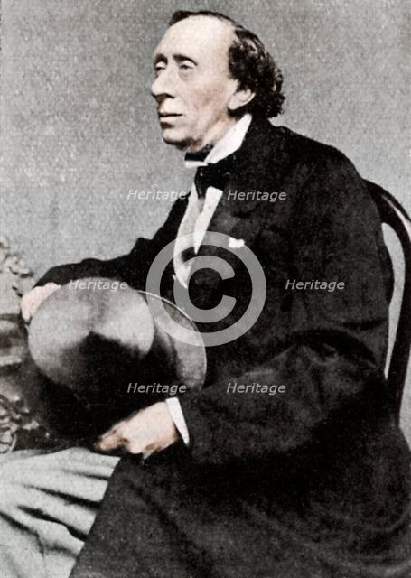 Hans Christian Andersen, Danish author and poet, mid 19th century. Artist: Unknown