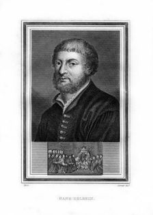 Hans Holbein the Younger, German Northern Renaissance painter, (1825).Artist: John Corner