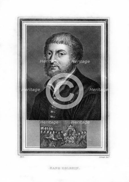 Hans Holbein the Younger, German Northern Renaissance painter, (1825).Artist: John Corner