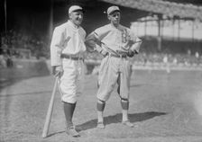 Hans Lobert, New York NL & Joe Schultz, Brooklyn NL (baseball), 1915. Creator: Bain News Service