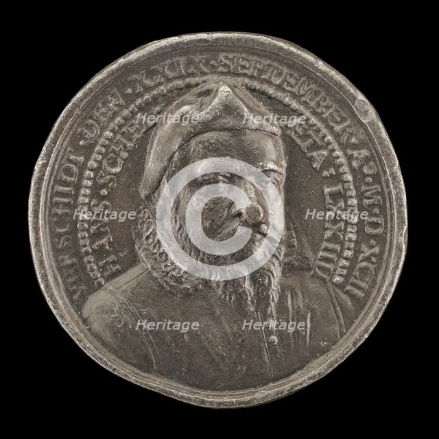 Hans Schel, 1518-1592, Patrician of Nuremberg [obverse], 1592. Creator: Matthäus Carl.