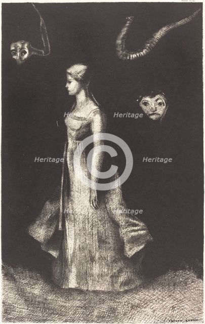 Hantise (Obsession), 1894. Creator: Odilon Redon.