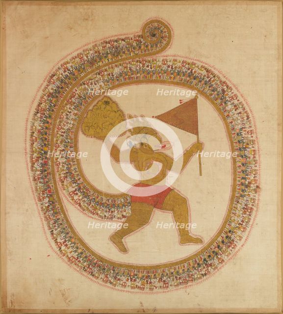 Hanuman Bearing the Mountaintop with Medicinal Herbs, ca. 1800. Creator: Unknown.