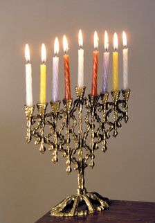 Hanukkah menorah. Creator: Unknown
