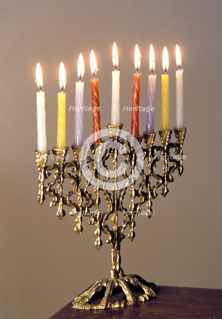 Hanukkah menorah. Creator: Unknown.